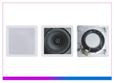 正方形同轴墙壁喇叭（20W） （5寸、160×160mm开孔）